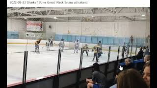 2022 09 23 Connor Kasin #37 Sharks vs Great Neck Bruins at Iceland