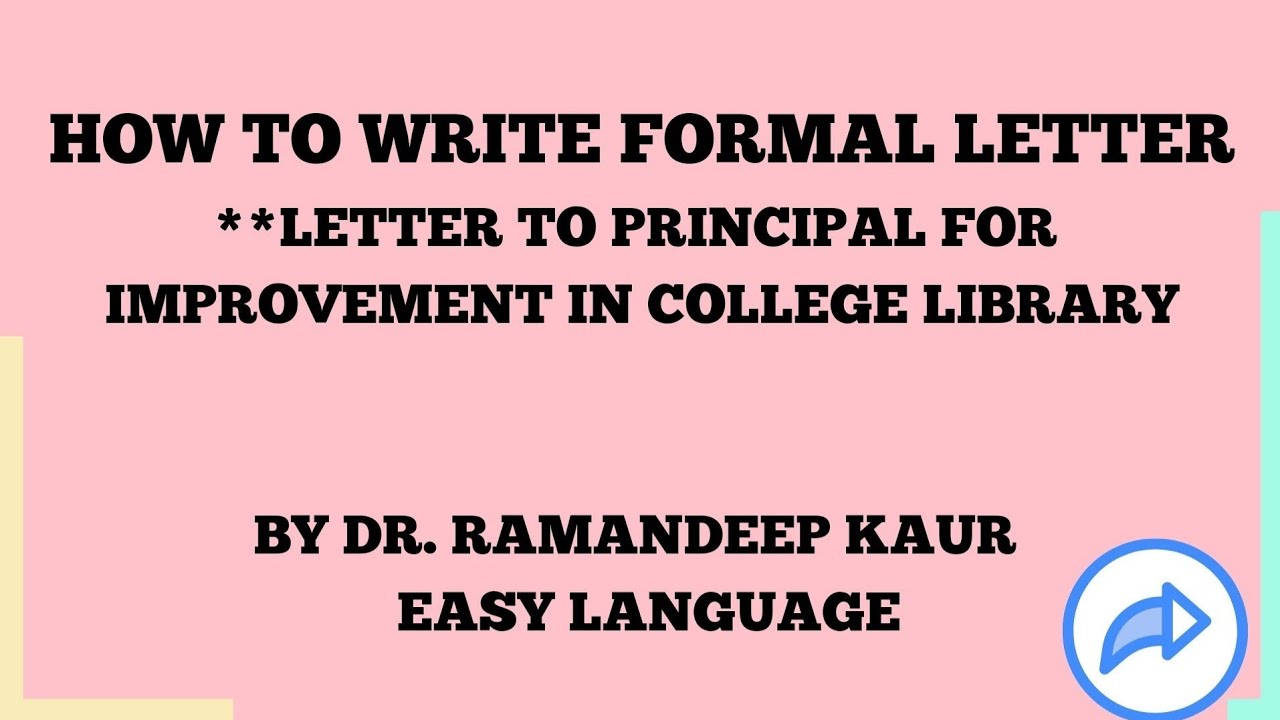 To The Rector Format Letter How to write letter to Principal? #Formal Letter Format(Exact Wording ...