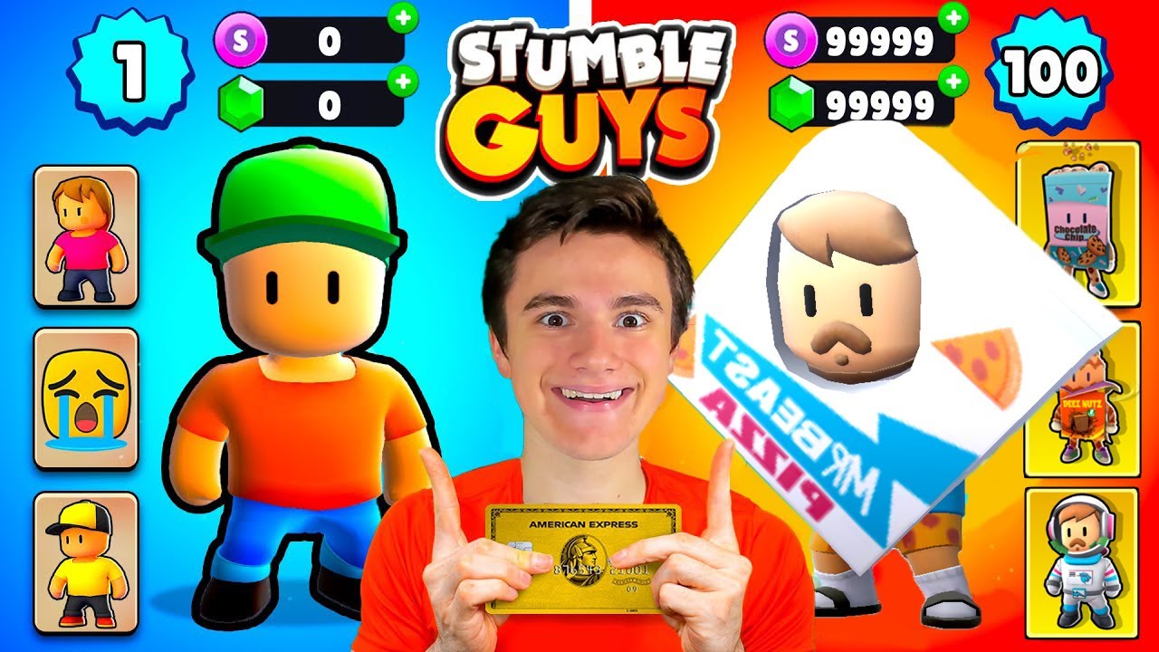 SPENDO 1000€ PER TRASFORMARE GLI ACCOUNT POVERI A RICCHI su STUMBLE GUYS!🤩💸