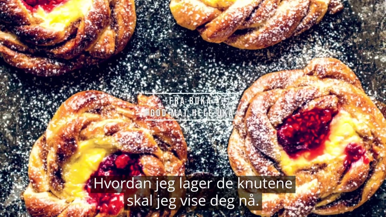 Lise Finckenhagen: Kanelknuter med vaniljekrem og bringebærsyltetøy