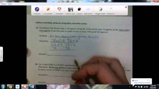 Algebra 2 - Chapter 1 Review - Q15&16