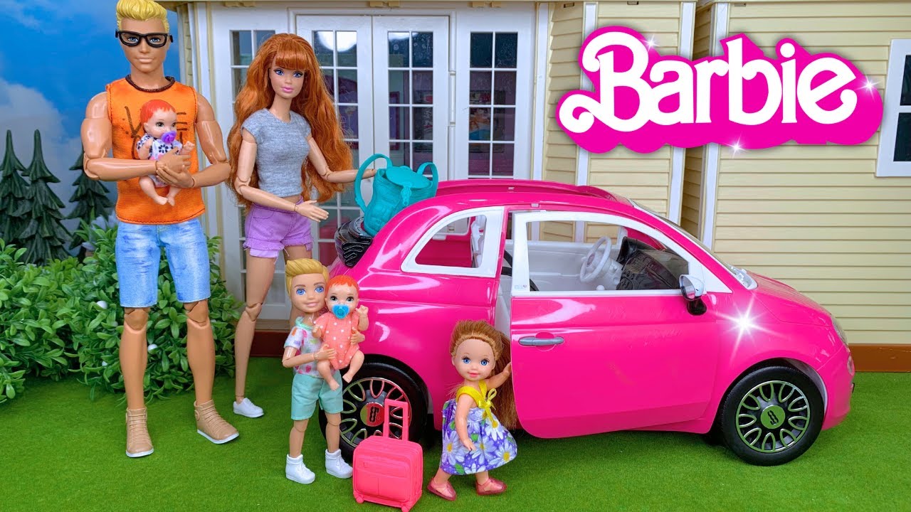 Barbie & Ken Doll Family Pack Bags for Summer Camp Adventure