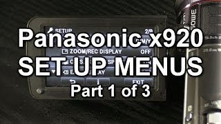 Panasonic x920 set up and configuration menus: Part 1