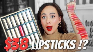 HOURGLASS UNLOCKED SATIN CREME LIPSTICKS!!! SWATCH & SIP! screenshot 5