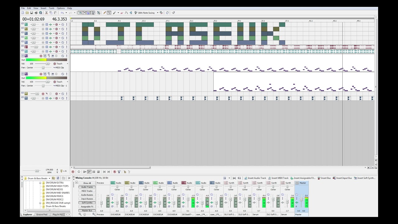 ACID PRO drum and bass track DJCASEUK 001