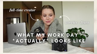 VLOG: what a work day ACTUALLY looks like for me + some of my fears being a content creator