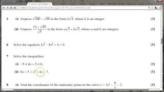 C1 OCR Past Paper Summer 2011 Q0