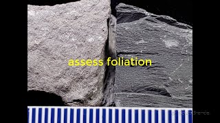Identification Metamorphic Rock Training Video - Foliation Compare Massive