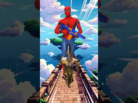 Giant Spider Man Thanos Game Over Nerf Gun Shorts Nerfblaster