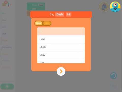 Blockly coding for dash robot