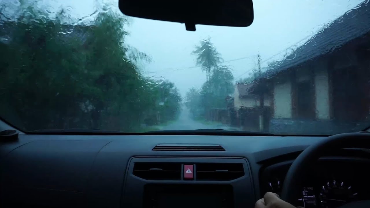 heavy rain while driving in the city - relaxation video for a good ...