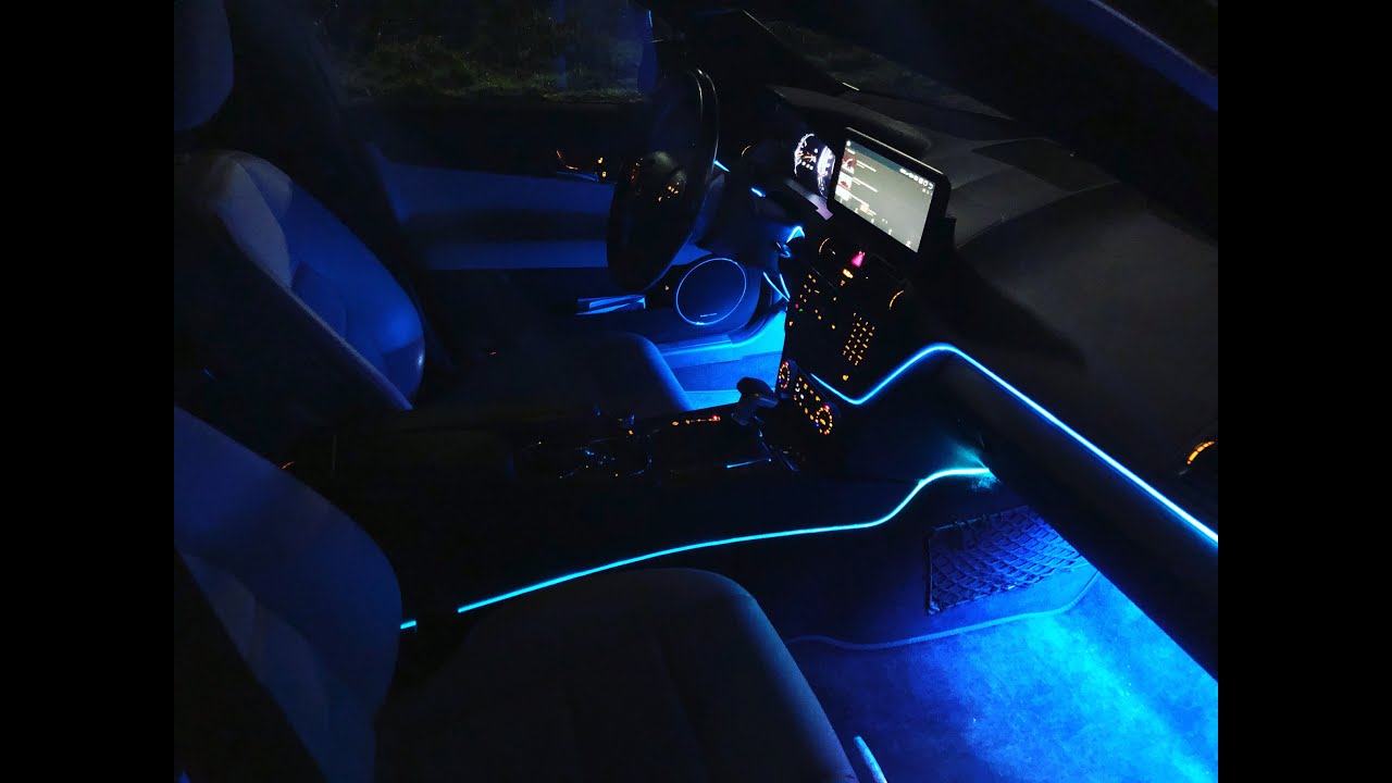 4x LED RGB Auto Lichtleiste Innenraumbeleuchtung Ambientelicht in