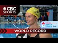 Summer McIntosh reacts to setting world record in the 400m IM | CBC Sports