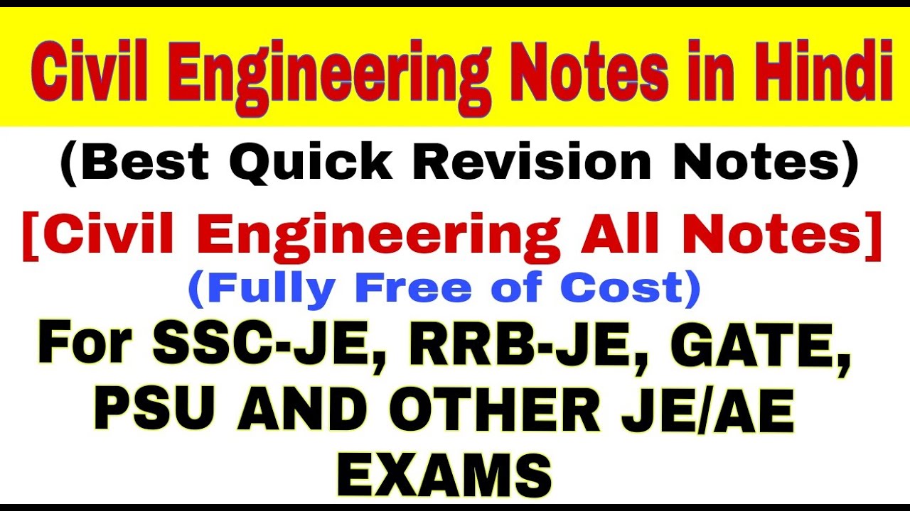Civil engineering notes in hindiCivil engineering free notes pdf YouTube