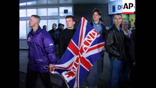 IRELAND: DUBLIN: ENGLISH SOCCER HOOLIGANS ON RAMPAGE