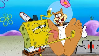 SpongeBob is liсking Sandy's feеt !!!