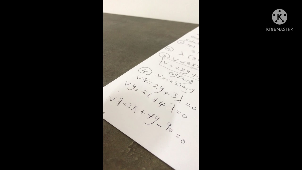 المحاضرة السابعة للاقتصاد الرياضي /تمارين عن الامثلية المقيدة/الكورس الثاني