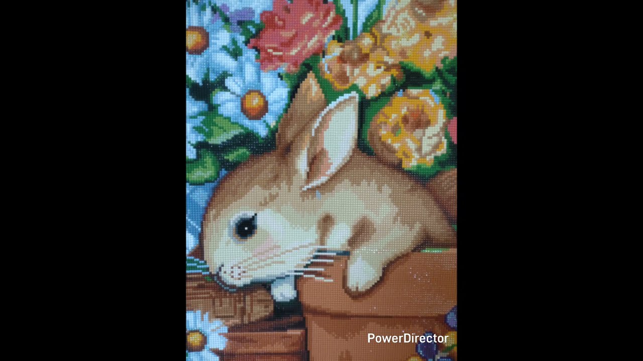 DAC「Bunny In Flower Pot」🐰完成しました😆#ダイヤモンド