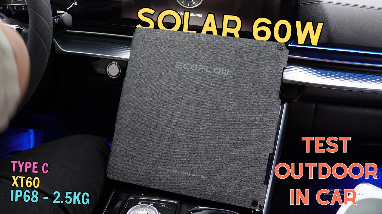 EcoFlow 60W Portable Solar Panel – Test Outdoor In Car