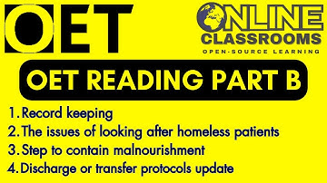 OET 2.0 Online Classroom| OET reading part B practice video worksheet sample.