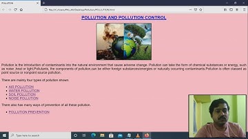 HTML PROJECT : POLLUTION & POLLUTION CONTROL
