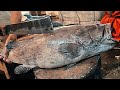 Big Hamour Fish Cutting Skills Live In Fish Market | Impressive Fish Cutting Show