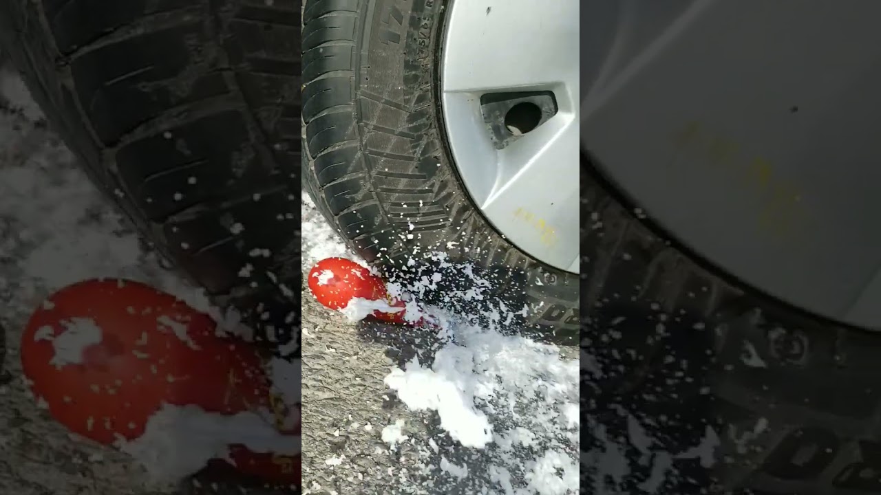 EXPERIMENT - Snow Spray vs Car Tyre Crushing 