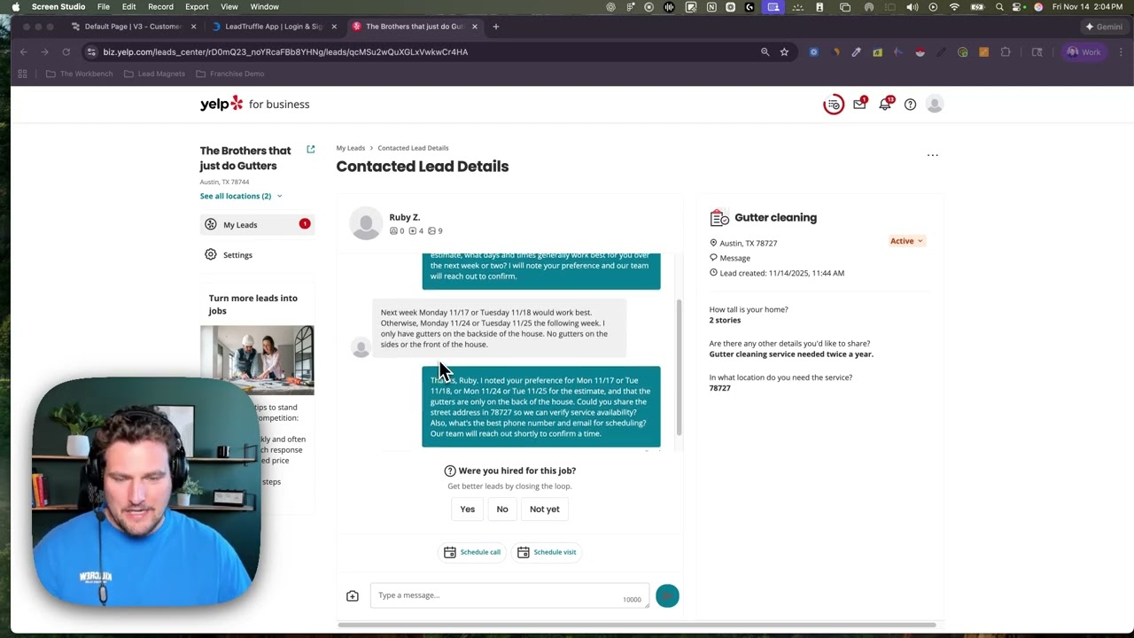 How to Auto-Respond to Yelp Leads with AI screenshot