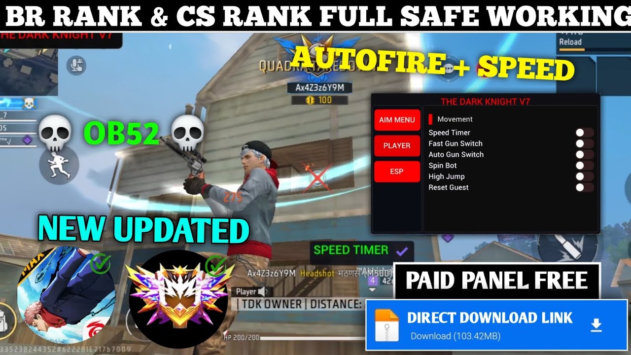 APK MOD OB52 UPDATED ✅️ THE DARK KNIGHT V7🗿 ALL SERVER WORKING💪ANTI BAN ANTI BLACKLIST ALL DEVICE