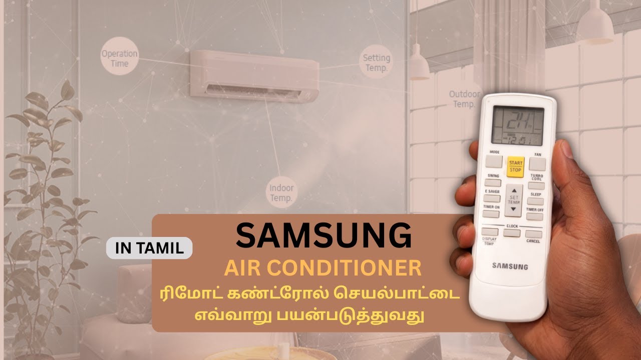 how to use samsung ac remote control function in tamil| demo in tamil 