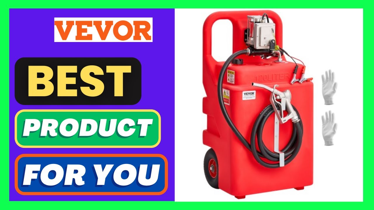 VEVOR Fuel Caddy, 32 Gallon, Portable Fuel Tank with 12V DC 15 GPM Electric Fuel Transfer