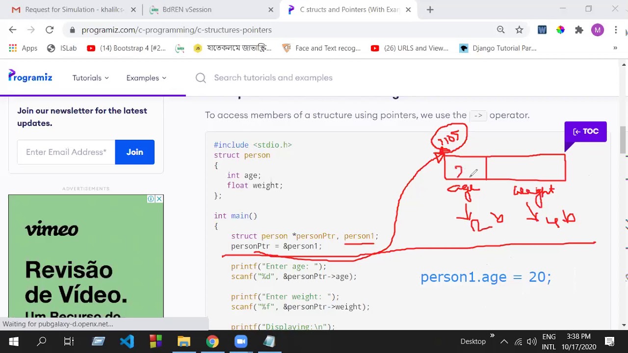 Pointer and function in structure - YouTube