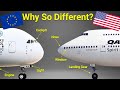 Why american and european airplanes are so different