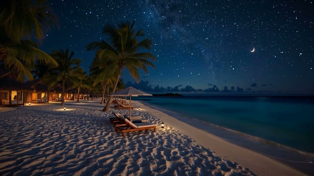 Sleep Instantly to Ocean Waves at a Tropical Beach 🌴 | 8Hrs Ocean Sounds for Sleep & Stress Relief 