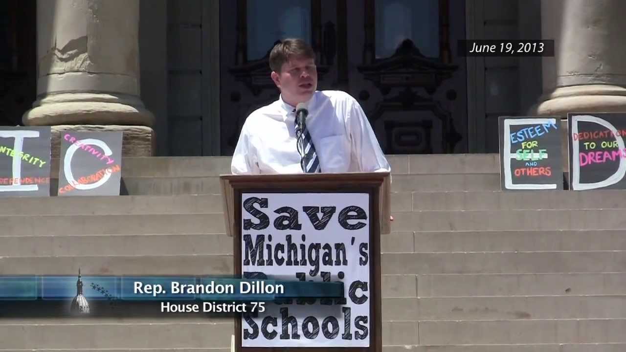 education film Rep. Brandon Dillon Speaks at the Save Michigan's Public Schools Rally