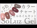 SoLuz Gel スターターキットのカラージェル5色 カラーチャート作ってみた！【ソルースジェル】