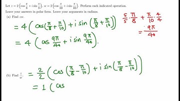 Trig: Product and Quotient of complex numbers in polar form