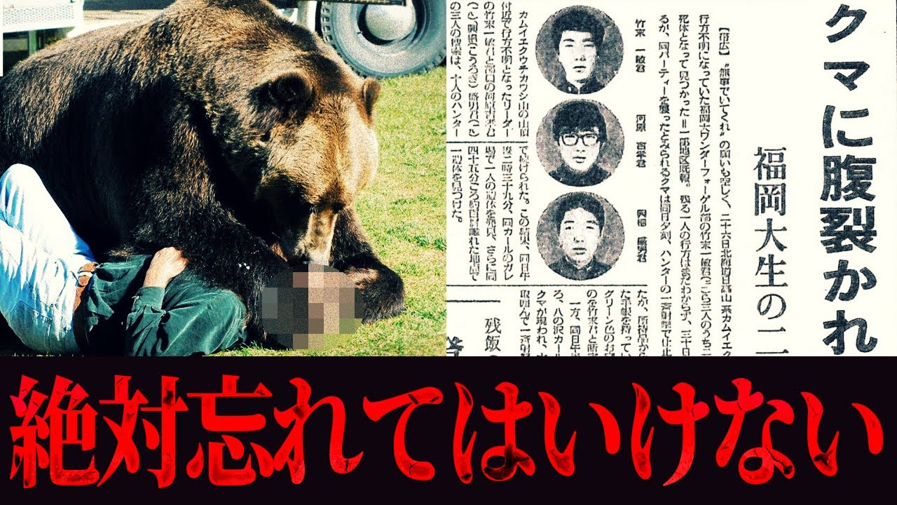 【恐怖】悲惨すぎる結末...史上最悪の獣害事件「福岡大学ワンダーフォーゲル部ヒグマ事件」
