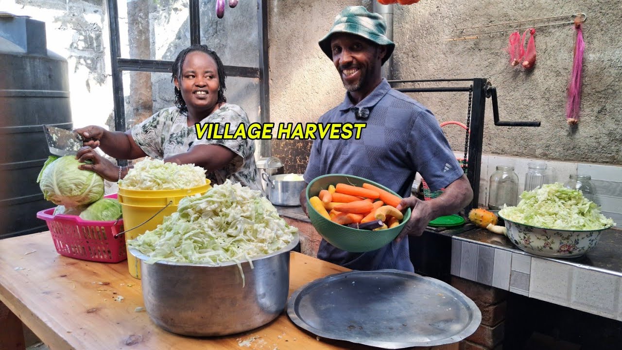 Cabbage Harvest | Making Traditional Sauerkraut & Family Dinner 🥬🔥🍲/Simple village life 