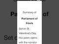 Parliament of Fowls Summary