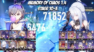 1.4 MOC - F2P E0 Seele Mono Quantum & E0 Jingliu Memory of Chaos 10 | Honkai Star Rail