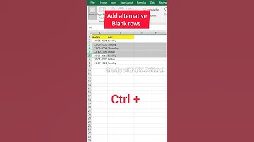 How to add alternative Blank rows in excel | Add blank row in excel #shorts #excel
