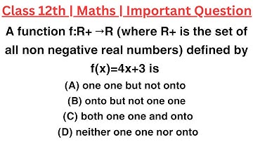 A function f:R+ →R (where R+ is the set of all non negative real numbers) defined by f(x)=4x+3 is