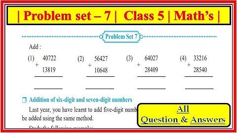 Problem set 7 | Class 5th | Math