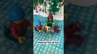 February 1, National Get Up Day, ⛸ LEGO Calendar #lego #shorts