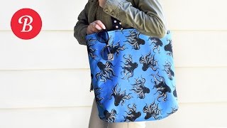 How to make Reversible Bag, DIY Eco Bag, Market Tote, Simple tote bag, 양면가방 만들기