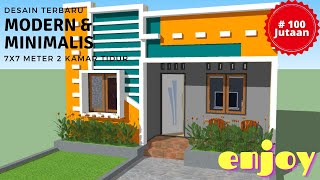 Desain Rumah Minimalis 7x7 Meter | Rumah 7x7 2 Kamar Tidur | 100 Jutaan Desain Rumah Minimalis 7x7 Meter | Rumah 7x7 2 Kamar Tidur | 100 Jutaan