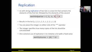 Chapter 6 Lists - Part 2 Lists Operations
