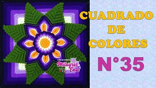 Como Tejer El Cuadrado O Muestra De Colores N 35 A Crochet Para Colchas Y Cojines Paso A Paso