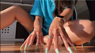 ASMR Floor Scratching with Fake Nails (towards camera and back)